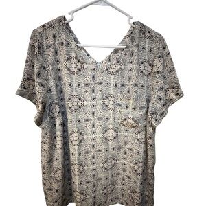 Maurices Brown and Cream Patterned Blouse